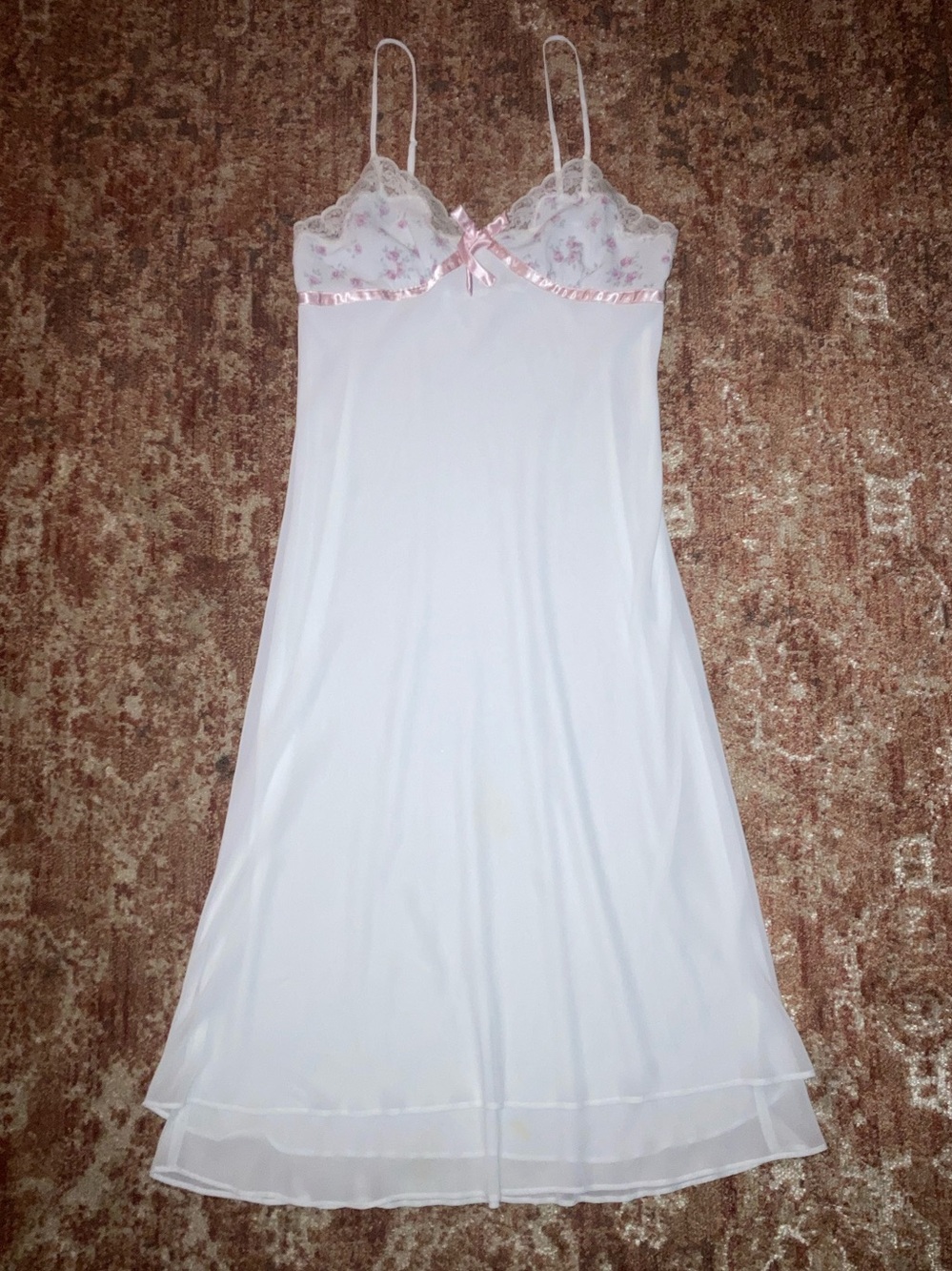 White Floral Lace Slip Dress